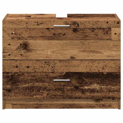 Koupelnová Skříň Staré Dřevo 78 X 37 X 59 Cm Kompozitní Dřevo