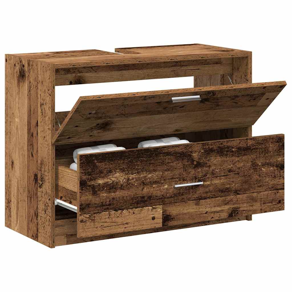 Koupelnová Skříň Staré Dřevo 78 X 37 X 59 Cm Kompozitní Dřevo