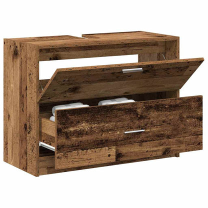 Koupelnová Skříň Staré Dřevo 78 X 37 X 59 Cm Kompozitní Dřevo