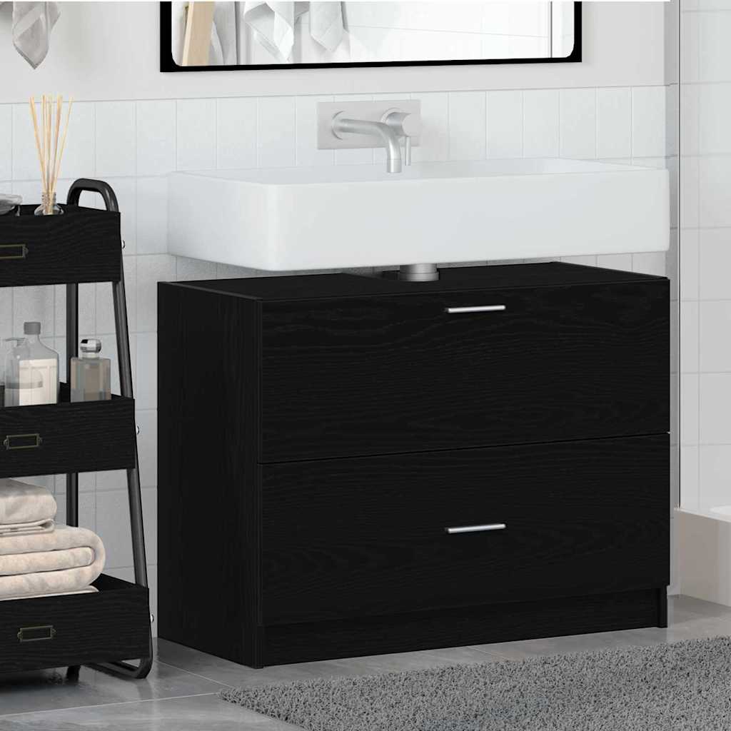 Koupelnová Skříň Černý Dub 78 X 37 X 59 Cm Kompozitní Dřevo