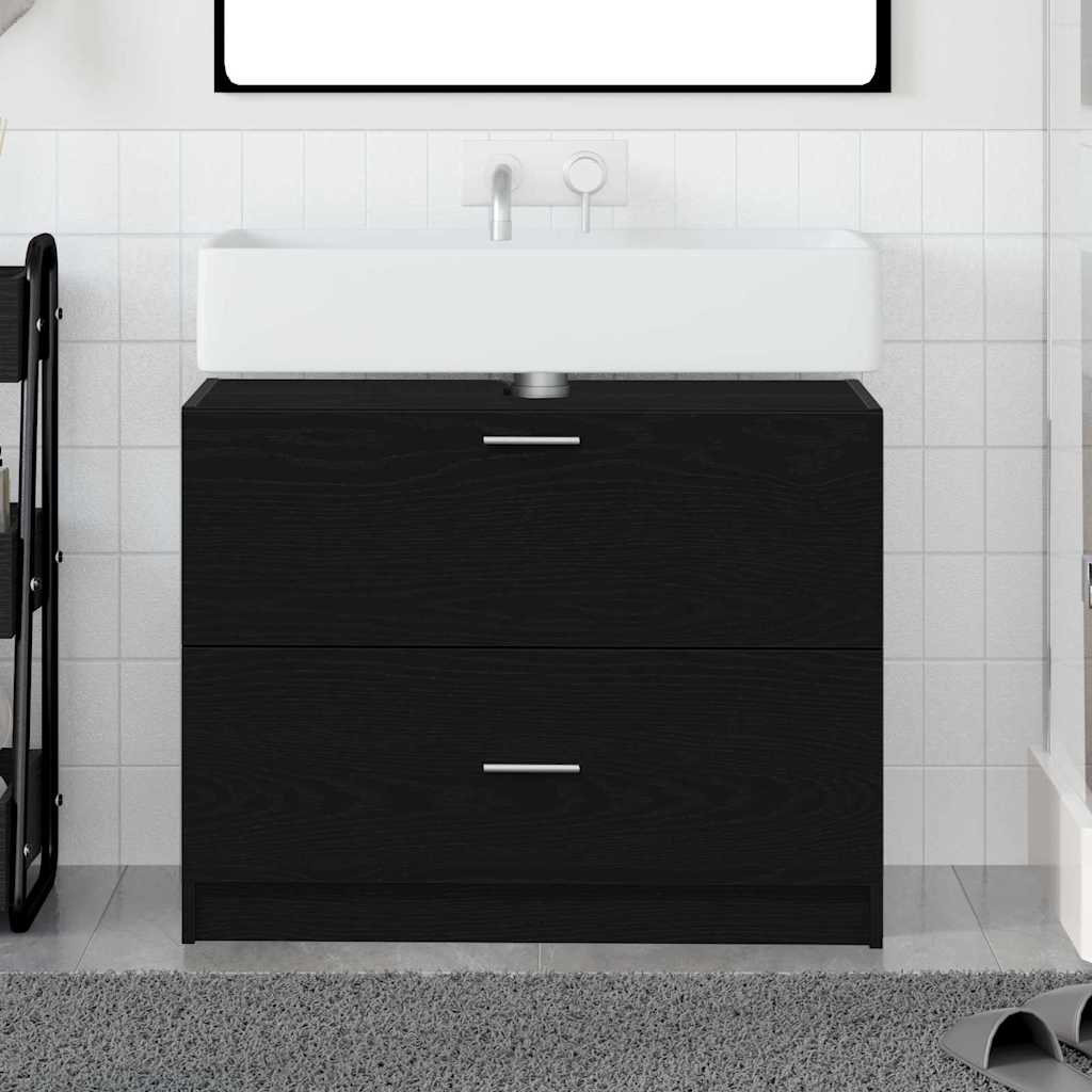 Koupelnová Skříň Černý Dub 78 X 37 X 59 Cm Kompozitní Dřevo