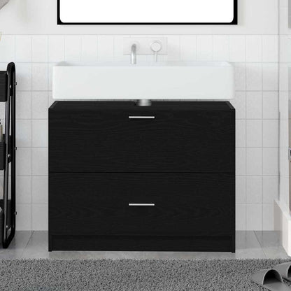 Koupelnová Skříň Černý Dub 78 X 37 X 59 Cm Kompozitní Dřevo