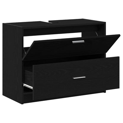 Koupelnová Skříň Černý Dub 78 X 37 X 59 Cm Kompozitní Dřevo
