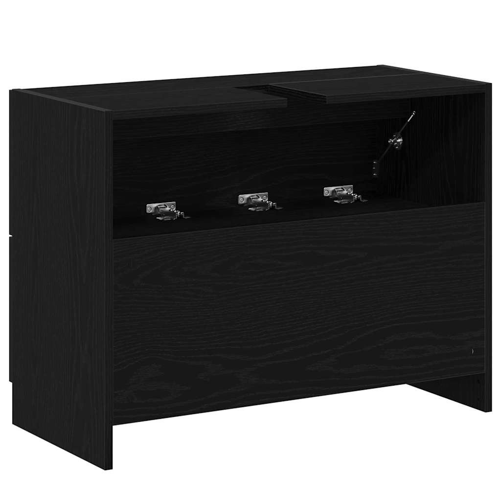 Koupelnová Skříň Černý Dub 78 X 37 X 59 Cm Kompozitní Dřevo
