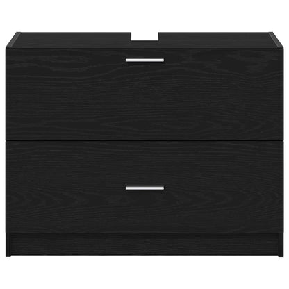 Koupelnová Skříň Černý Dub 78 X 37 X 59 Cm Kompozitní Dřevo