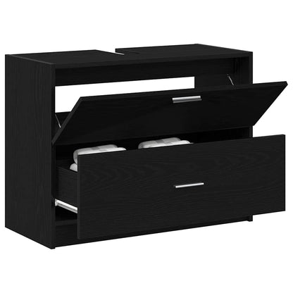 Koupelnová Skříň Černý Dub 78 X 37 X 59 Cm Kompozitní Dřevo