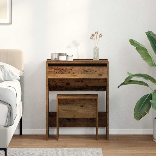 Zrcadlový Stolík 2 Pcs Staré Dřevo 60 X 40 X 75 Cm