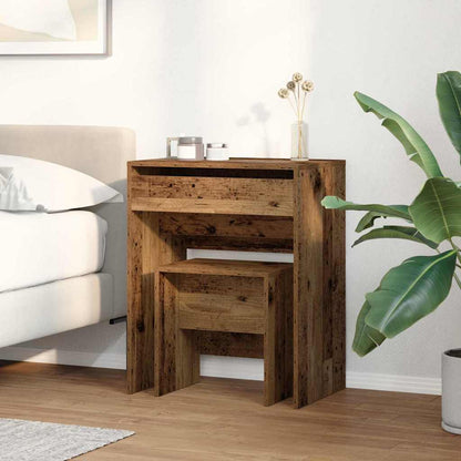 Zrcadlový Stolík 2 Pcs Staré Dřevo 60 X 40 X 75 Cm