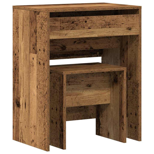 Zrcadlový Stolík 2 Pcs Staré Dřevo 60 X 40 X 75 Cm