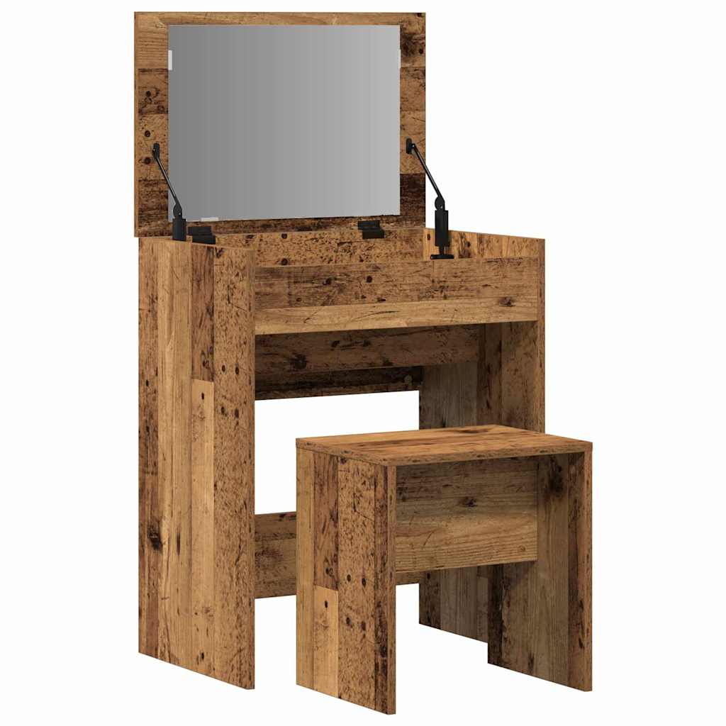 Zrcadlový Stolík 2 Pcs Staré Dřevo 60 X 40 X 75 Cm