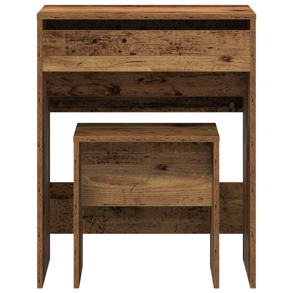 Zrcadlový Stolík 2 Pcs Staré Dřevo 60 X 40 X 75 Cm
