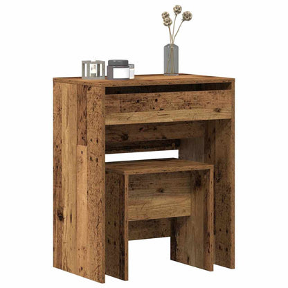 Zrcadlový Stolík 2 Pcs Staré Dřevo 60 X 40 X 75 Cm