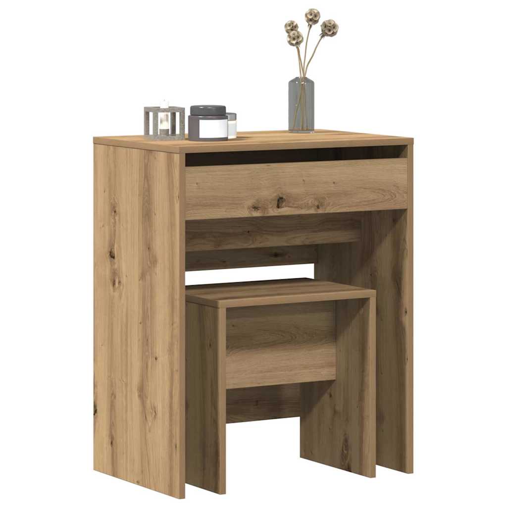 Zrcadlový Stolík 2 Pcs Dub Artisan 60 X 40 X 75 Cm