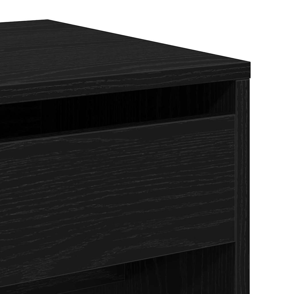 Zrcadlový Stolík 2 Pcs Černý Dub 60 X 40 X 75 Cm