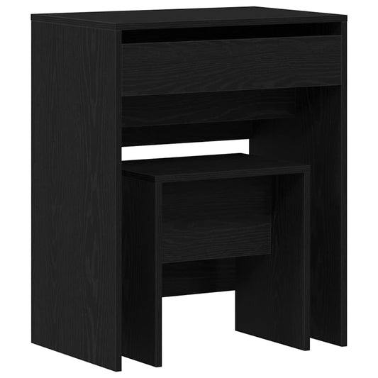 Zrcadlový Stolík 2 Pcs Černý Dub 60 X 40 X 75 Cm