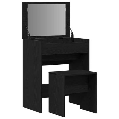 Zrcadlový Stolík 2 Pcs Černý Dub 60 X 40 X 75 Cm