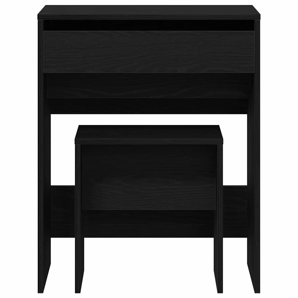 Zrcadlový Stolík 2 Pcs Černý Dub 60 X 40 X 75 Cm
