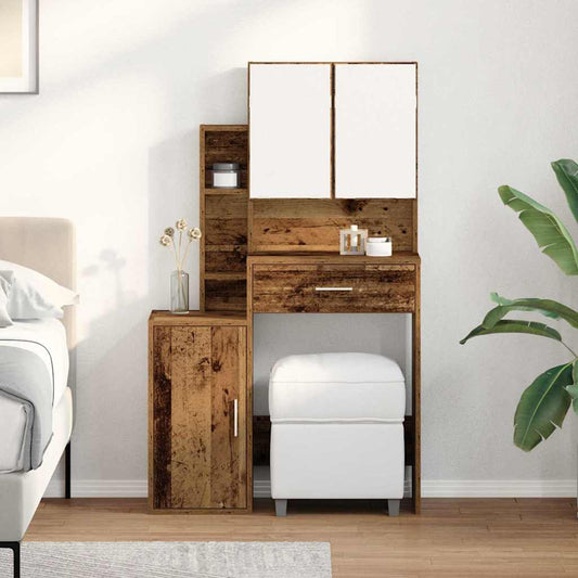 Kosmetický Stůl Staré Dřevo 80 X 35 X 132 Cm Kompozitní Dřevo