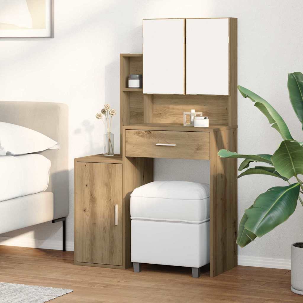 Kosmetický Stůl Artisanový Dub 80 X 35 X 132 Cm
