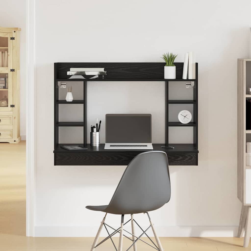 Nástěnný Stolek Černý Dub Kompozitní Dřevo 105 X 48 X 75 Cm