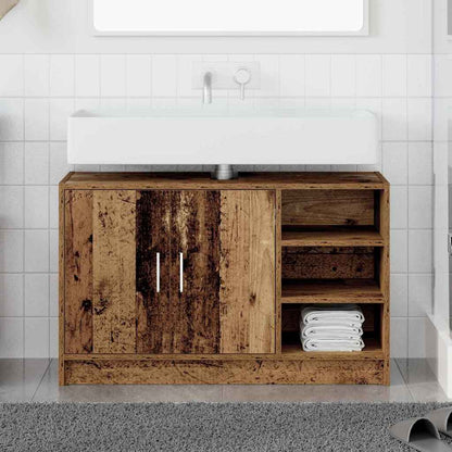 Koupelnová Skříň Staré Dřevo 90 X 29 X 55 Cm Kompozitní Dřevo