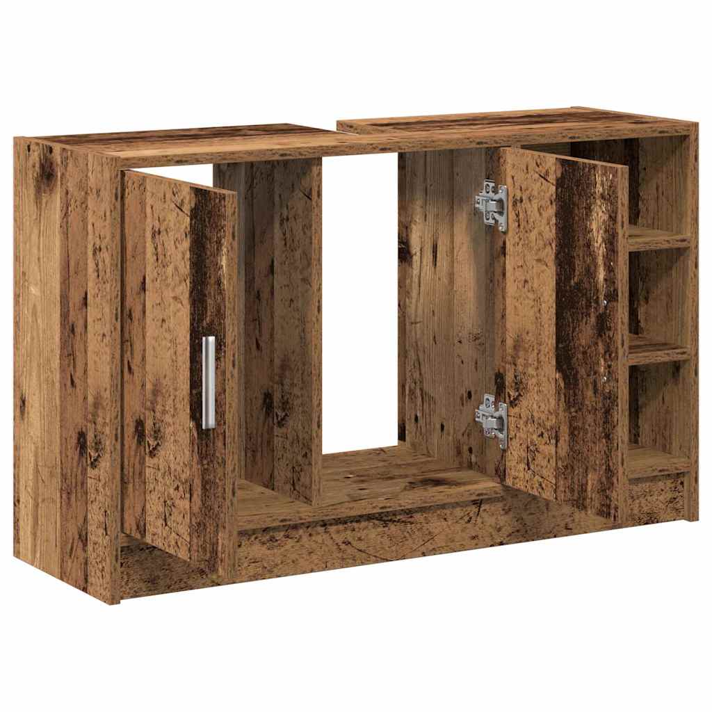 Koupelnová Skříň Staré Dřevo 90 X 29 X 55 Cm Kompozitní Dřevo