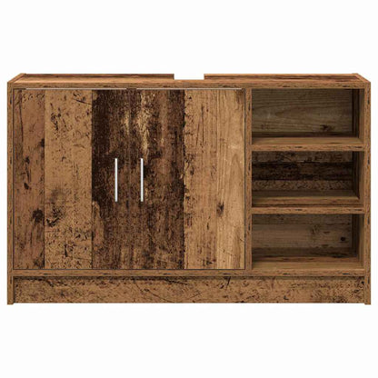 Koupelnová Skříň Staré Dřevo 90 X 29 X 55 Cm Kompozitní Dřevo