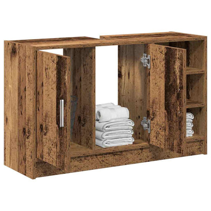 Koupelnová Skříň Staré Dřevo 90 X 29 X 55 Cm Kompozitní Dřevo