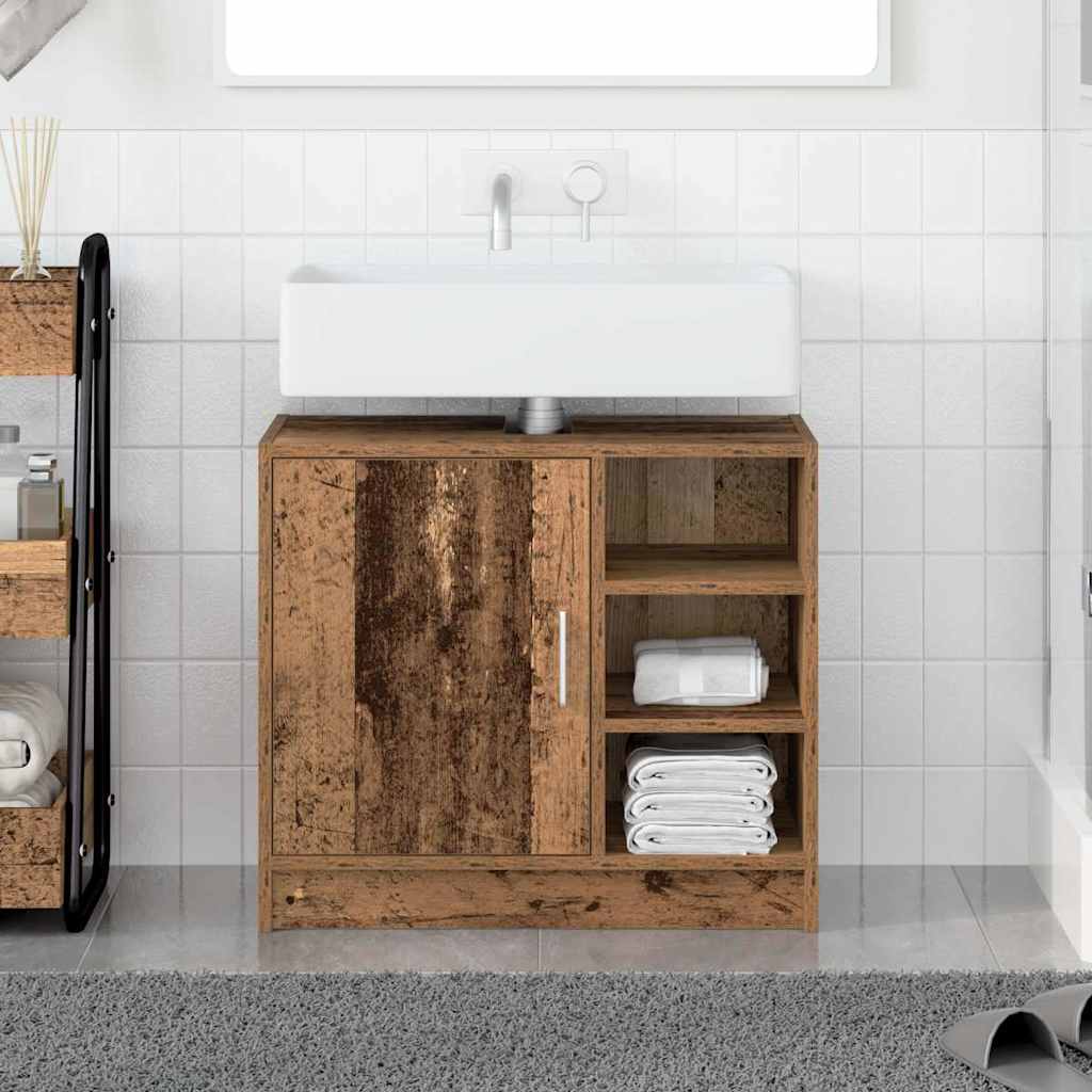 Koupelnová Skříň Staré Dřevo 63 X 29 X 55 Cm Kompozitní Dřevo