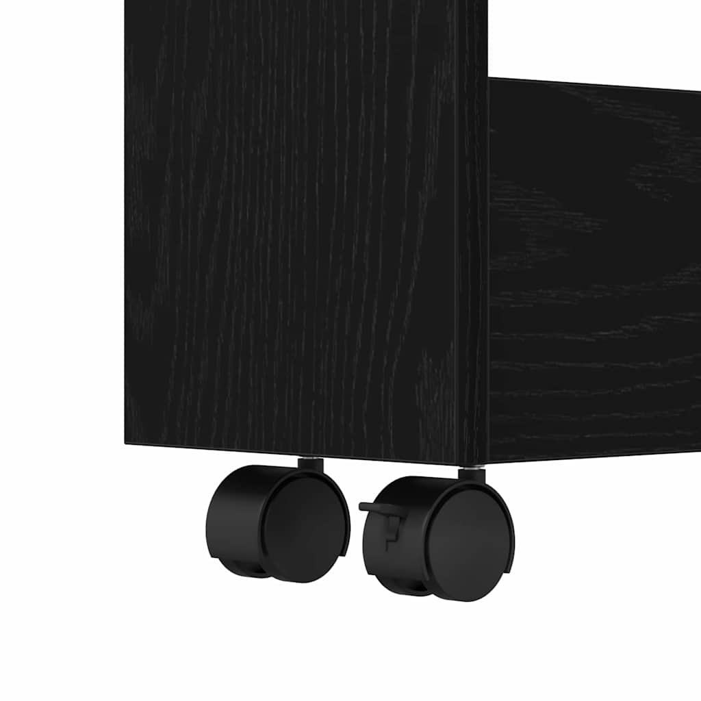 Úzký Úložný Vozík Černý Dub 60 X 18 X 70 Cm Kompozitní Dřevo