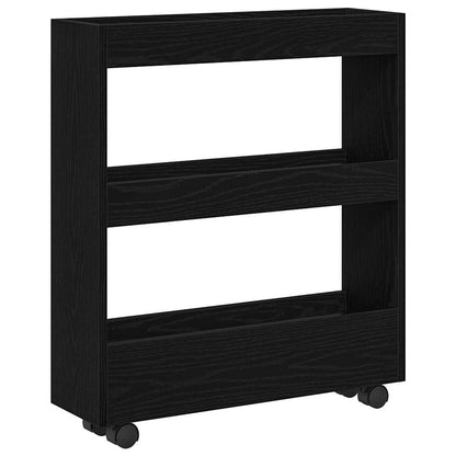 Úzký Úložný Vozík Černý Dub 60 X 18 X 70 Cm Kompozitní Dřevo