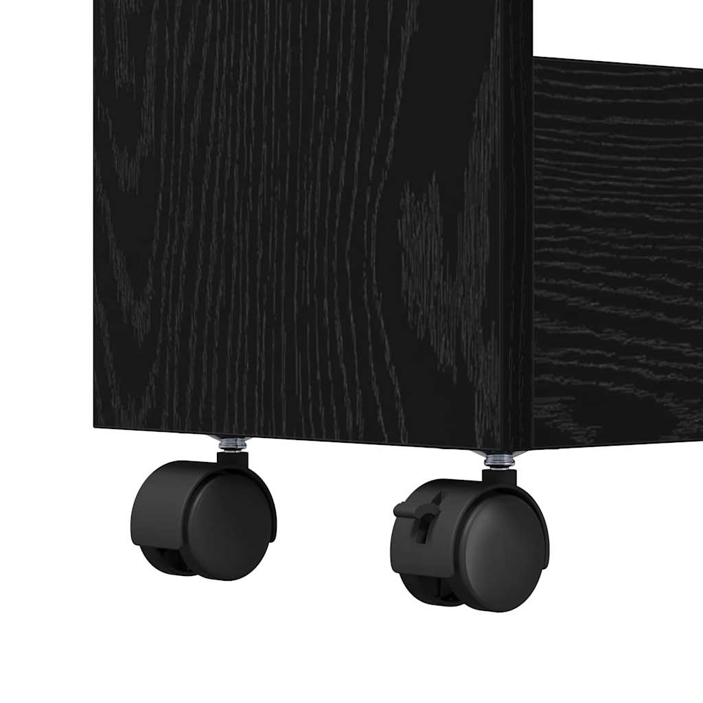 Úzký Úložný Vozík Černý Dub 60 X 22 X 80 Cm Kompozitní Dřevo