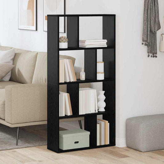 Knihovna 8 Úrovní 60 X 20 X 120,5 Cm Kompozitní Dřevo Černý Dub