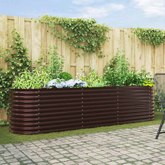 Vyvýšený Záhon Hnědá 320 X 80 X 81 Cm Ocel