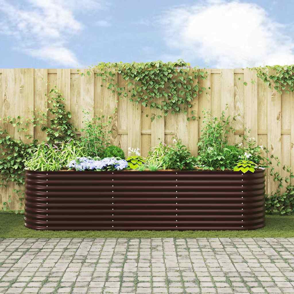 Vyvýšený Záhon Hnědá 320 X 80 X 81 Cm Ocel