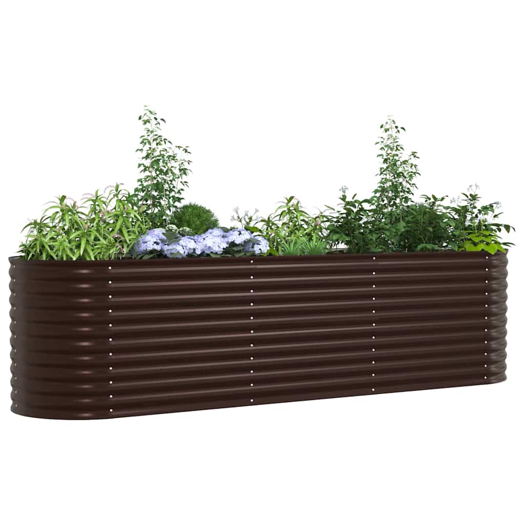 Vyvýšený Záhon Hnědá 320 X 80 X 81 Cm Ocel