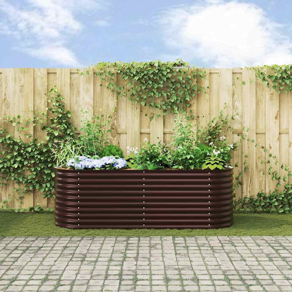 Vyvýšený Záhon Hnědá 240 X 80 X 81 Cm Ocel