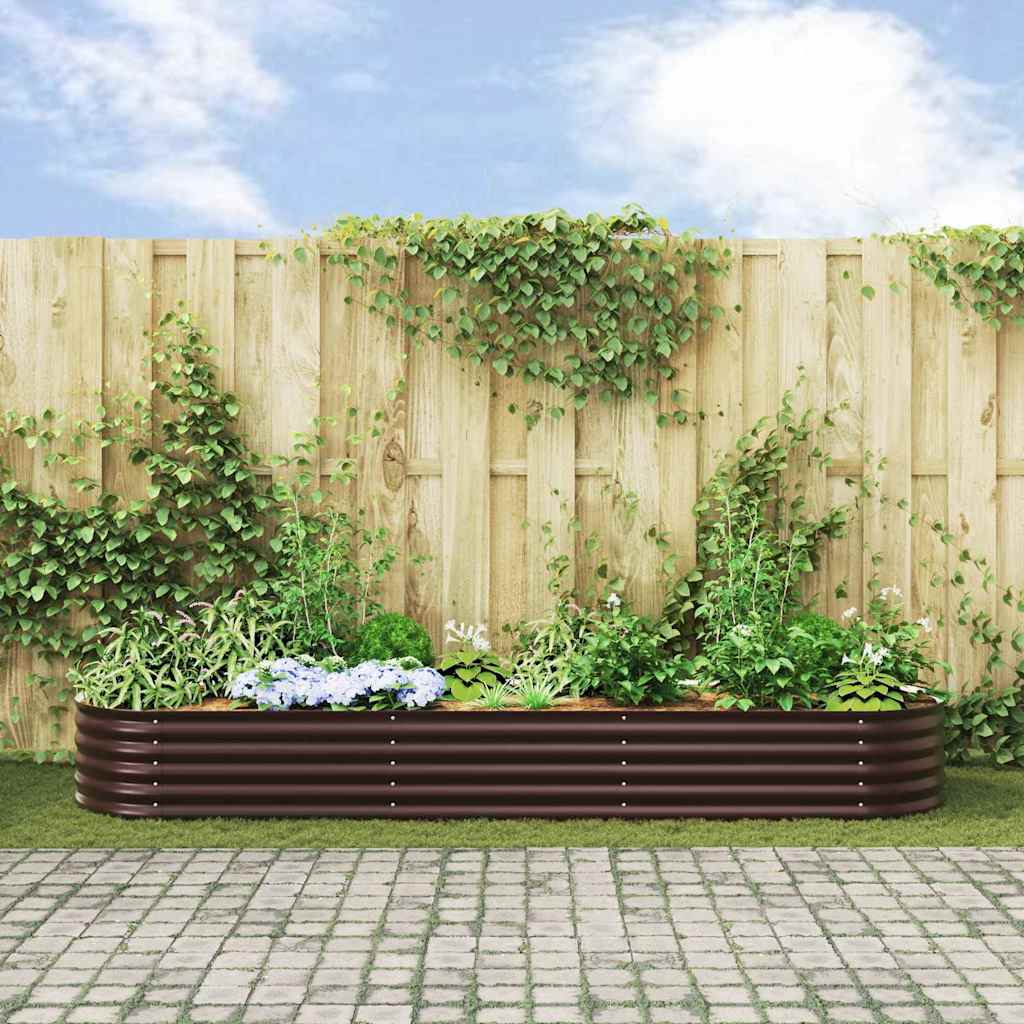 Vyvýšený Záhon Hnědá 320 X 80 X 44 Cm Ocel