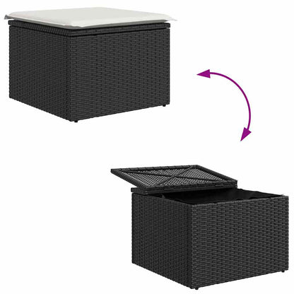 Sada Zahradních Pohovek 9 Ks Černá Polyratan