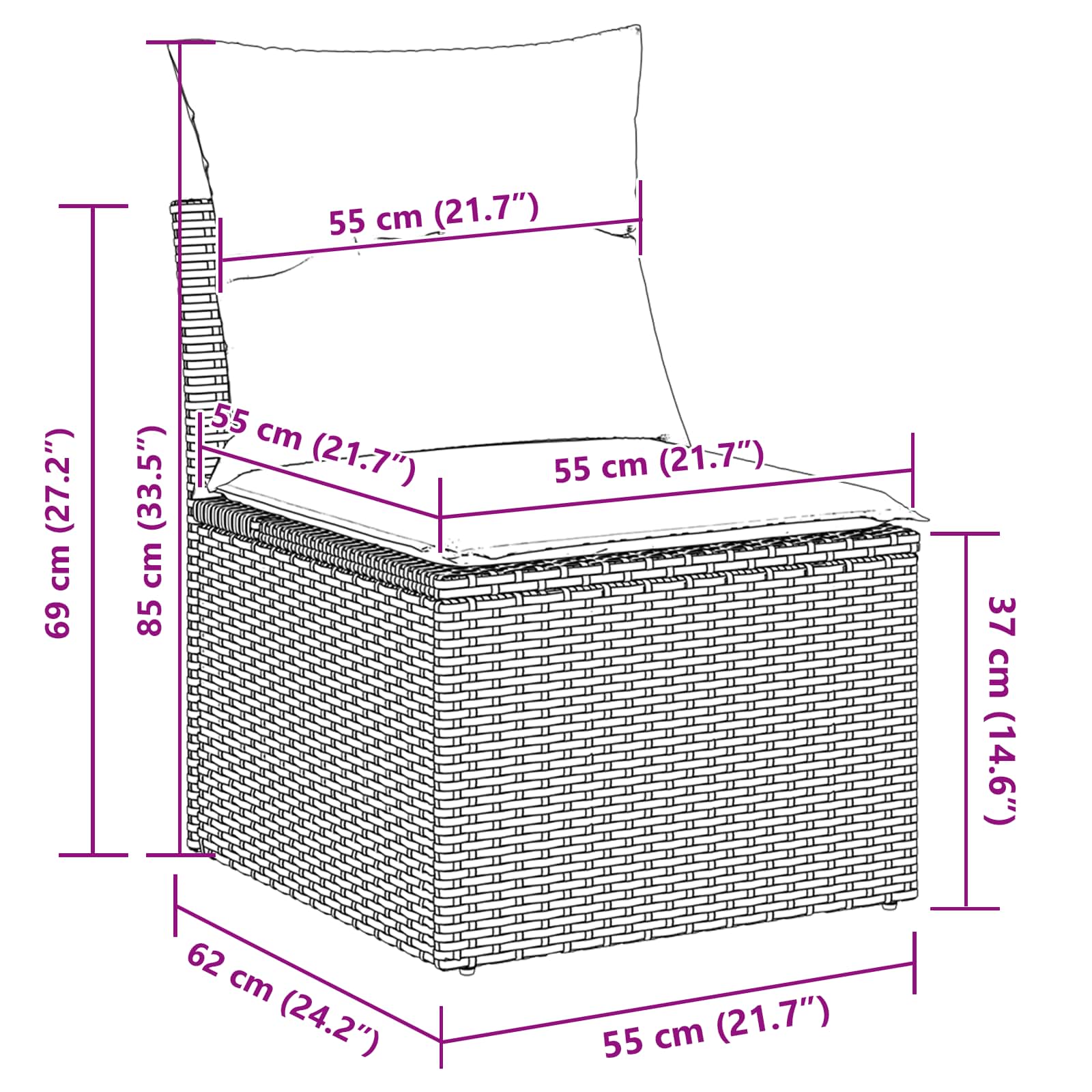 Sada Zahradních Pohovek 9 Ks Černá Polyratan