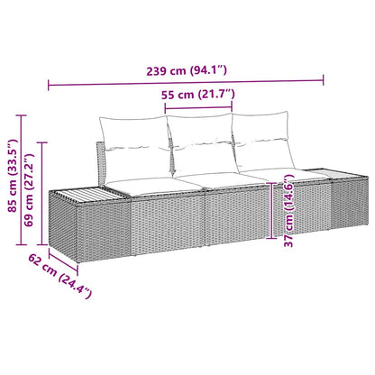Sada Zahradních Pohovek 3 Ks Polyratan