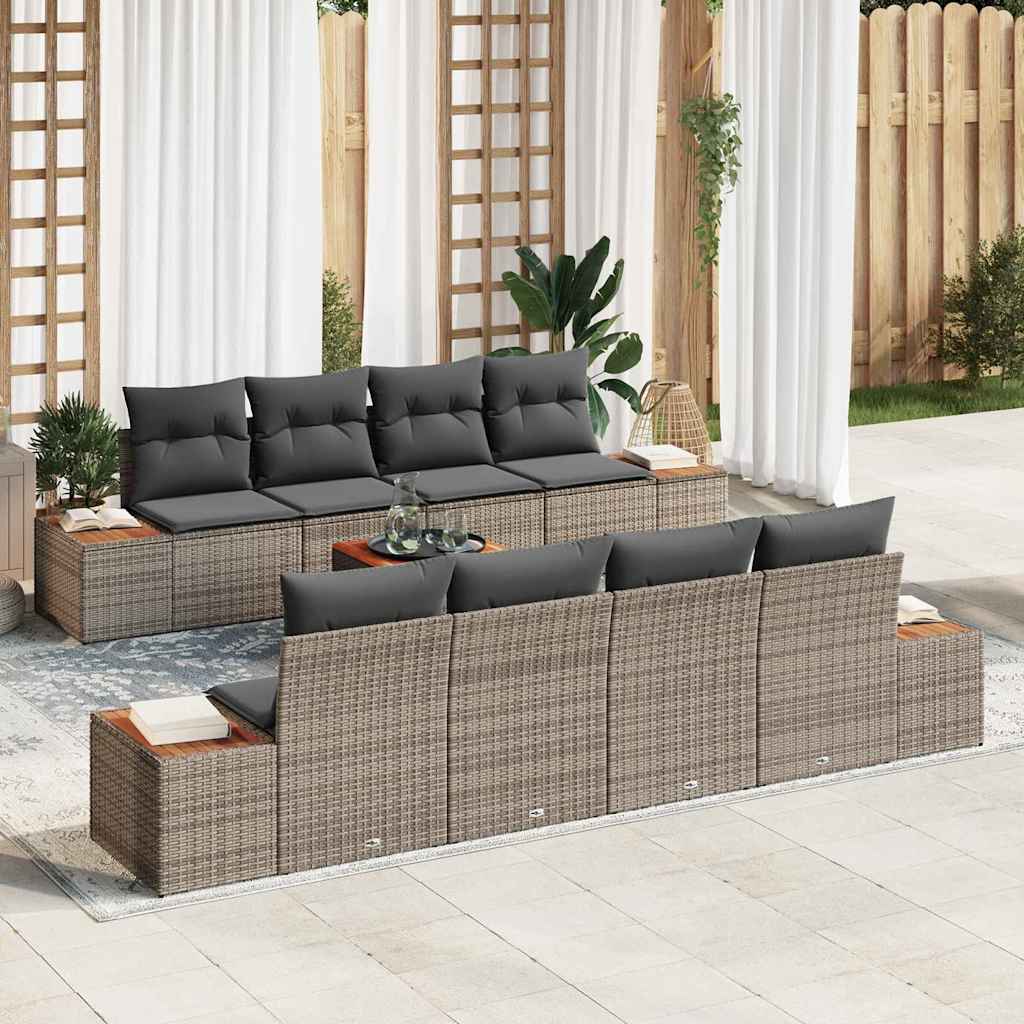Sada Zahradních Pohovek 9 Ks Černá Poly Ratan