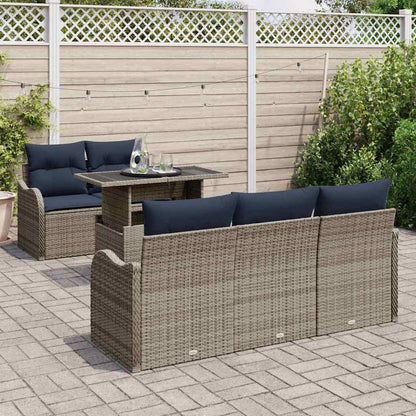 Sada Zahradních Pohovek 6 Ks A Námořnická Polyratan