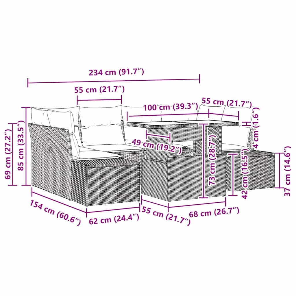 Set Pohovek 7 Ks Polyratan