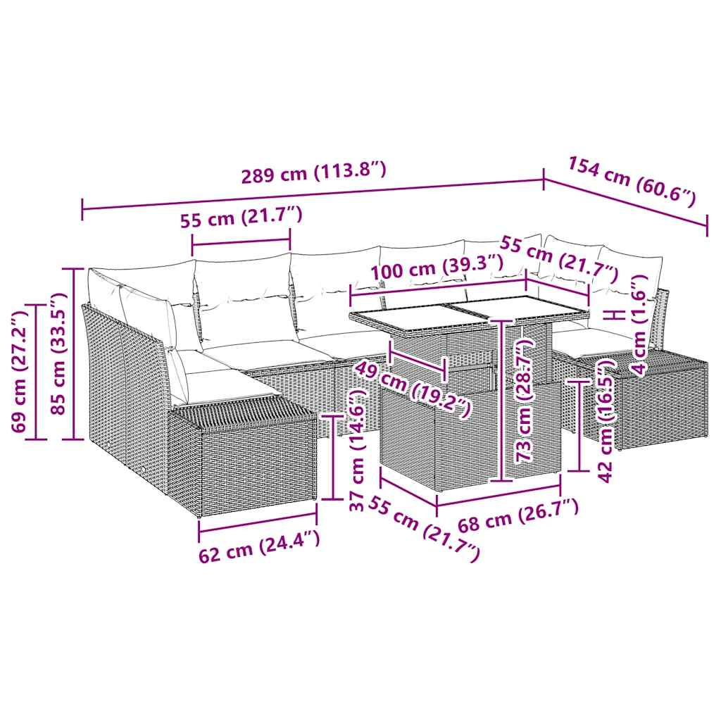 Set Pohovek 8 Ks Polyratan