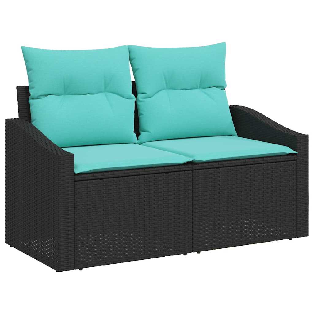 Sada Zahradních Pohovek 5 Ks 4-Počet Míst Černá A Tyrkysová
