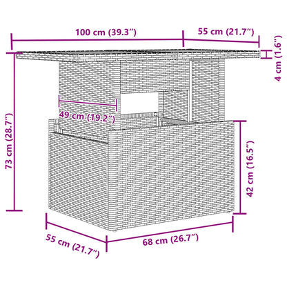 Sada Zahradních Pohovek 8 Ks 7-Počet Míst Černá A Tyrkysová