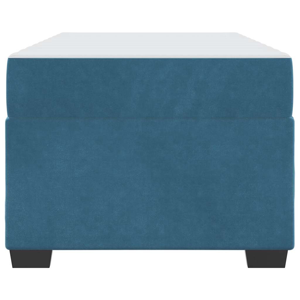 Rám Postele S Matrací Tmavě Modrá Textil