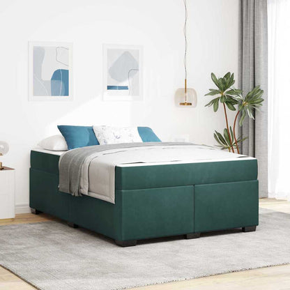 Rám Postele S Matrací Tmavě Modrá Textil