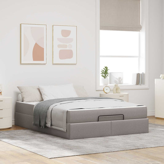 Rám Postele S Matrací 2 Pcs Taupe Textil